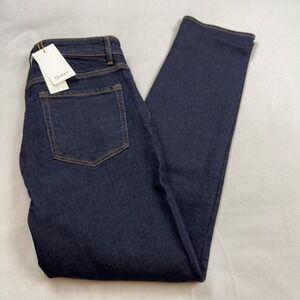 Quince Warren Stretch Slim Straight Jeans Clean Rinse Mens 32x32 Indigo Blue NWT